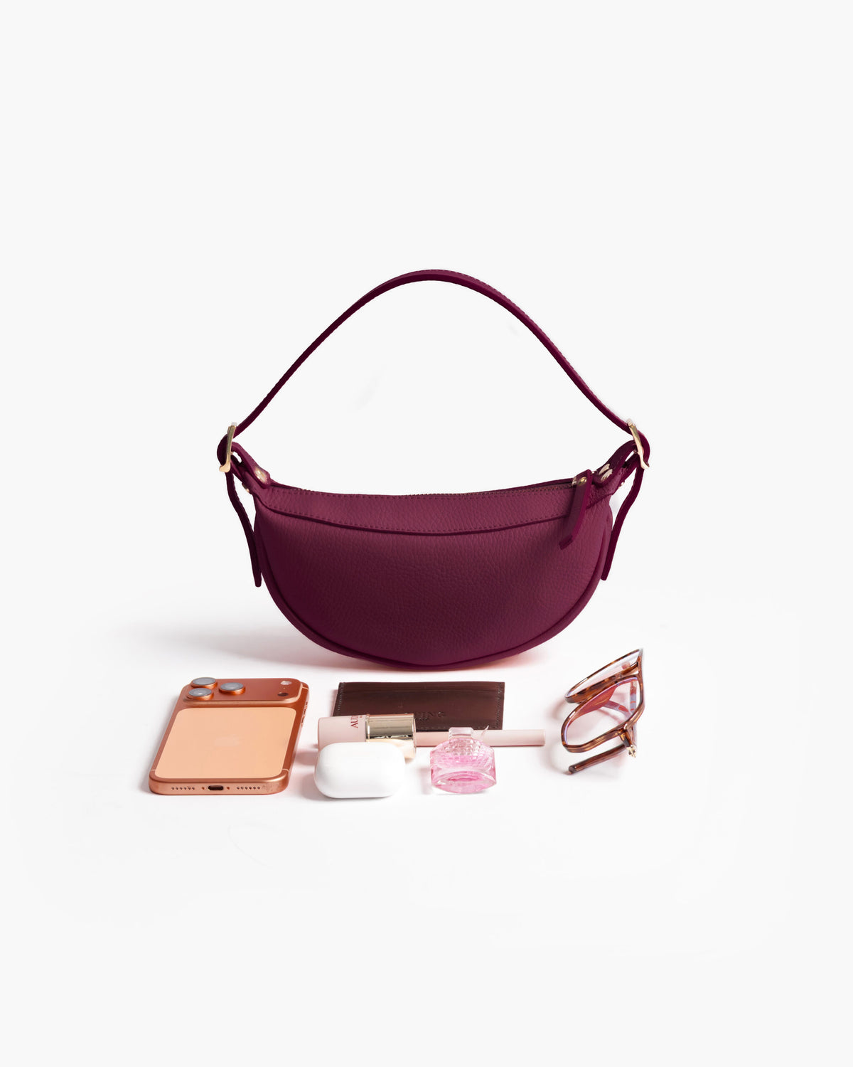 Borsa in pelle RACHEL NANO bordeaux - LOVING BAGS