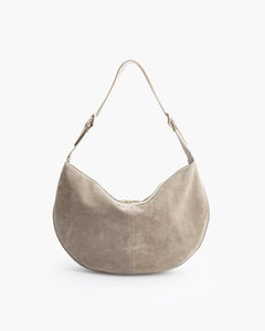 Borsa in suede RACHEL tortora - LOVING BAGS