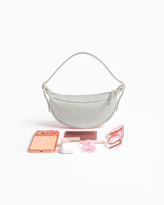 Borsa in pelle RACHEL NANO grigio perla - LOVING BAGS