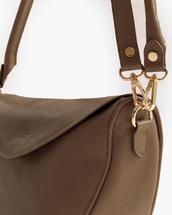 Sac en cuir BRENDA Taupe - LOVING BAGS