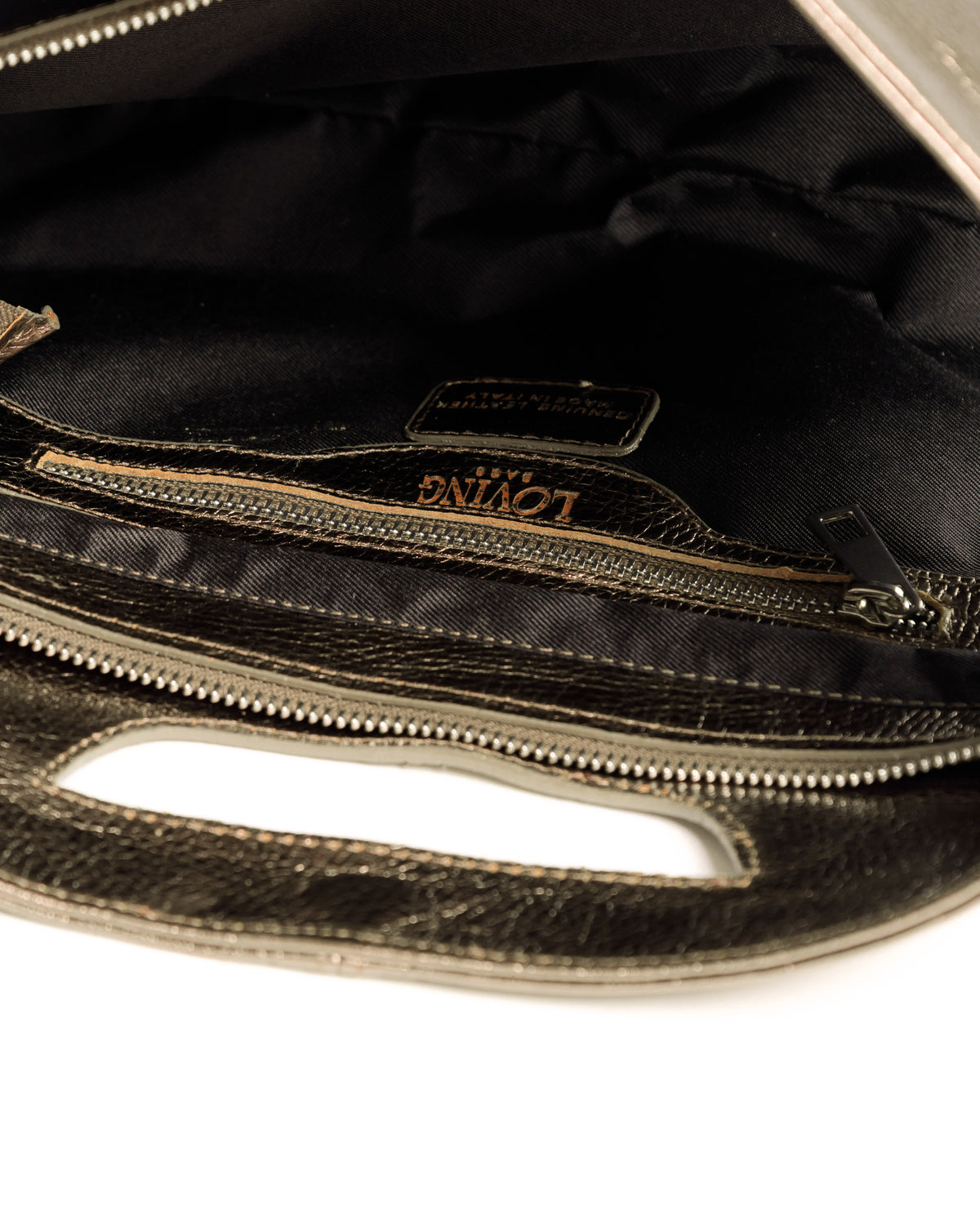 Borsa in pelle BABY GRACE METAL platino - LOVING BAGS
