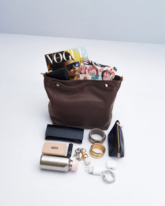 Borsa in pelle OLIVIA cioccolato - LOVING BAGS