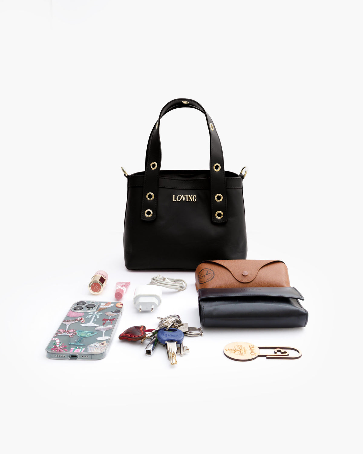 Borsa in pelle Maya NERA- LOVING BAGS