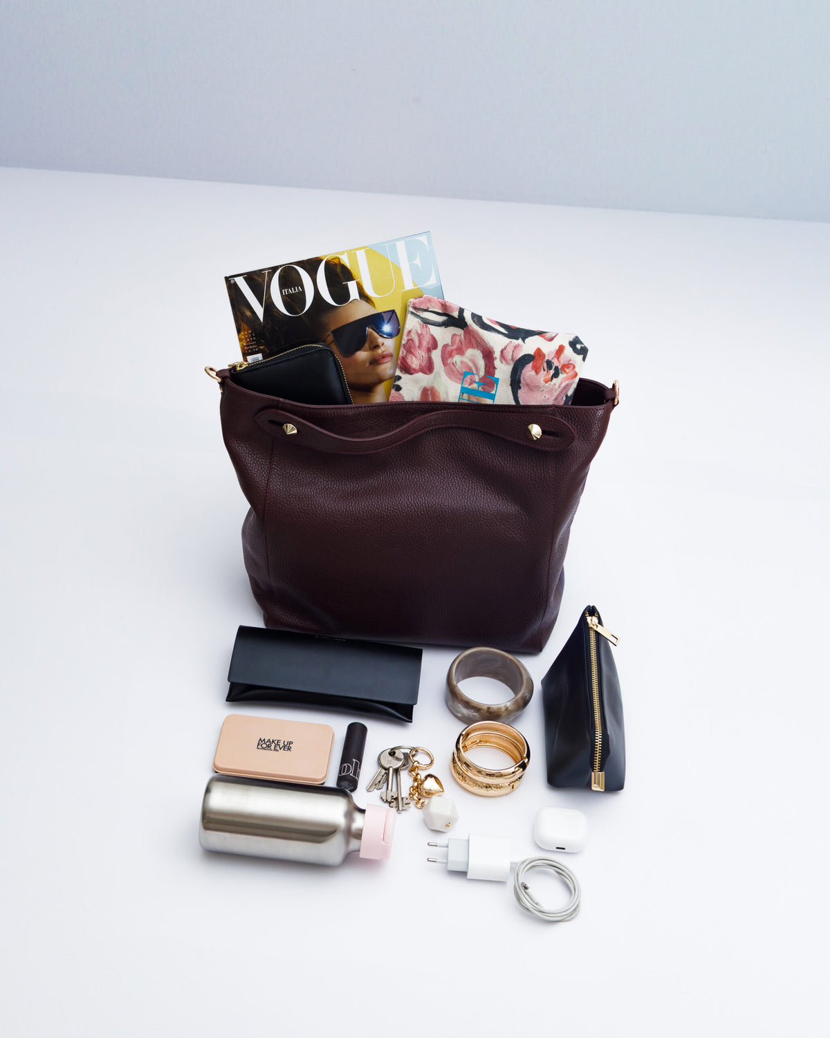 Borsa in pelle OLIVIA bordeaux - LOVING BAGS