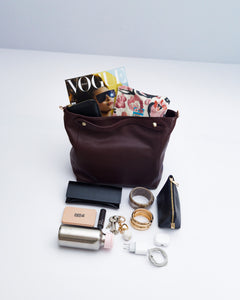 Borsa in pelle OLIVIA bordeaux - LOVING BAGS
