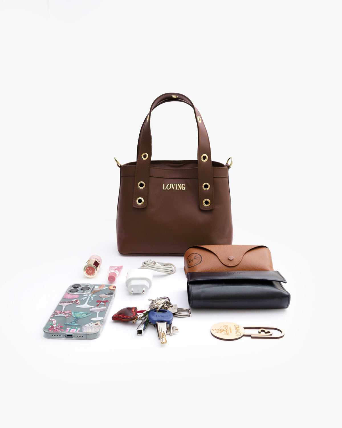 Borsa in pelle Maya MARRONE - LOVING BAGS