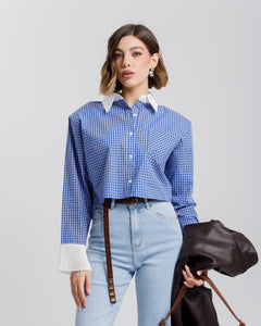 Camicia crop quadretti - 12997