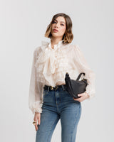 Camicia con rouches ECRU' - CHY8725