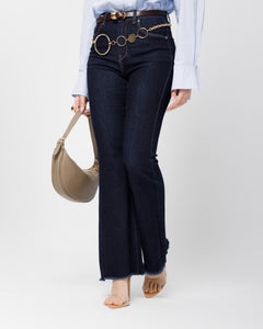 Jeans flare blu scuro - 9363