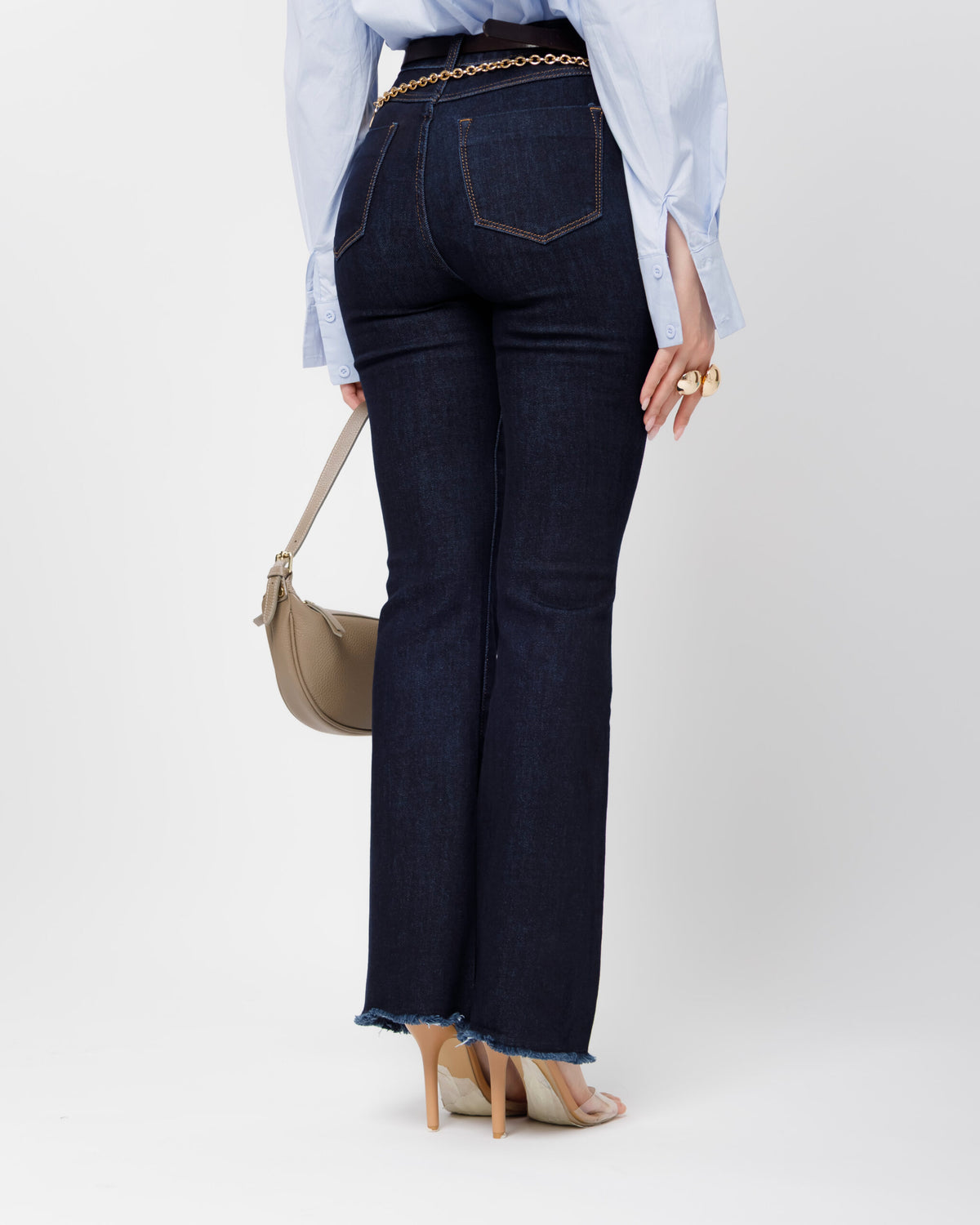 Jeans flare blu scuro - 9363