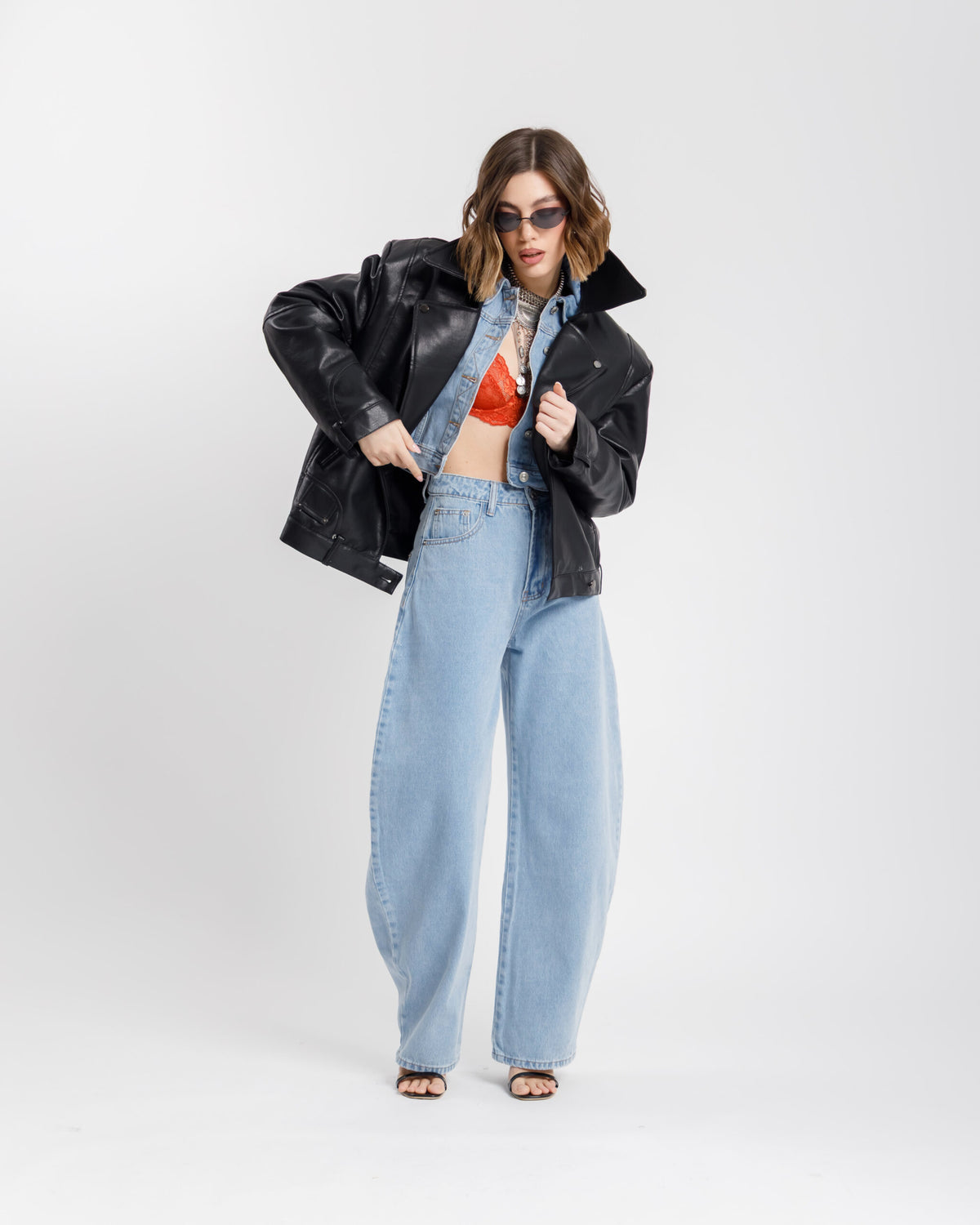 Chiodo in finta pelle oversize  - CV2207