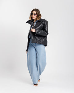 Chiodo in finta pelle oversize  - CV2207