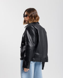 Chiodo in finta pelle oversize  - CV2207