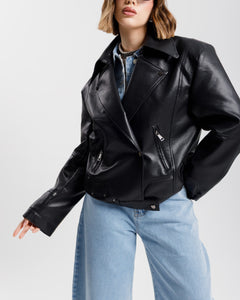 Chiodo in finta pelle oversize  - CV2207