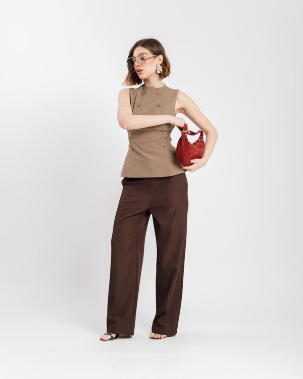 Pantaloni classy MARRONE - M756 slc