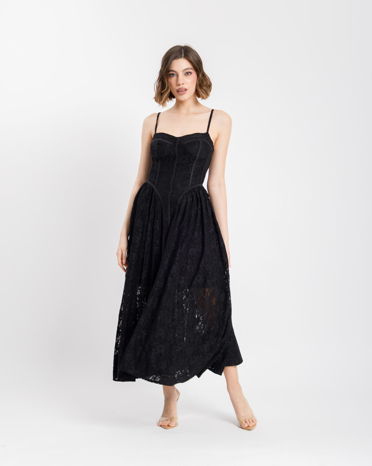 Abito in pizzo steccato - R12795