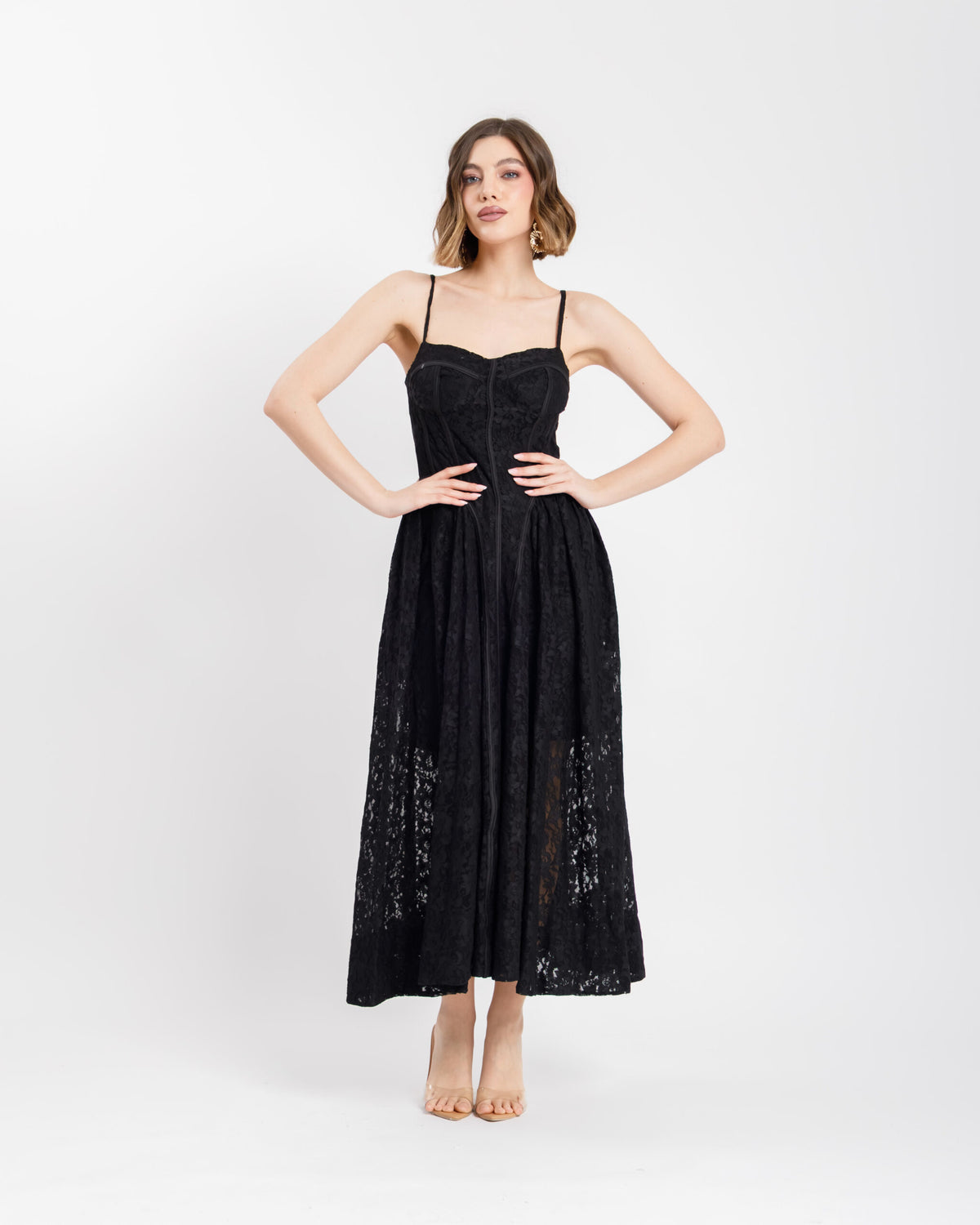 Abito in pizzo steccato - R12795