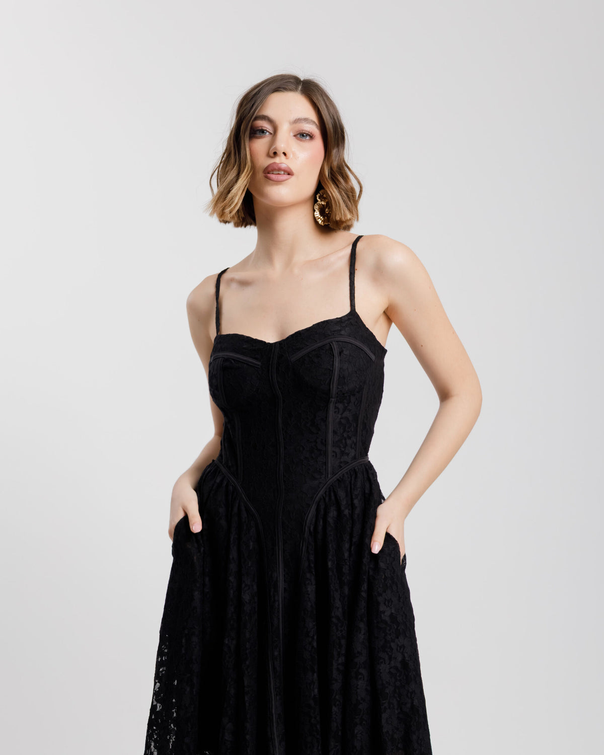 Abito in pizzo steccato - R12795