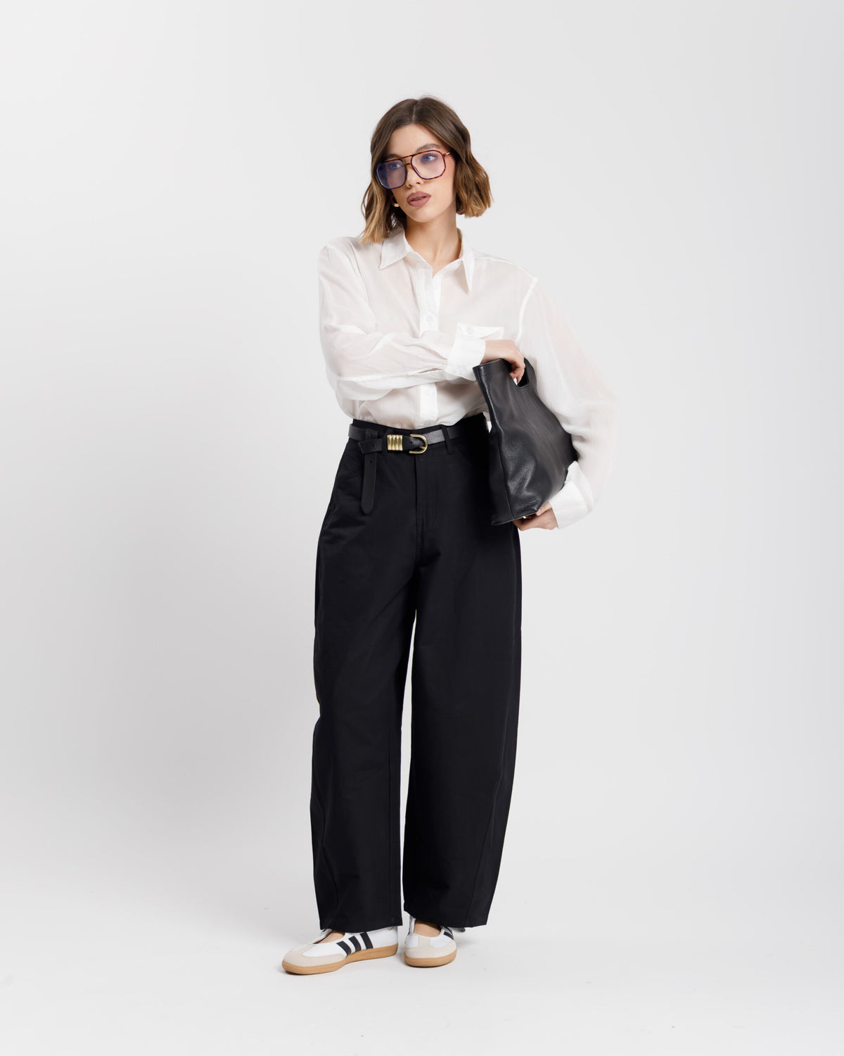 Pantaloni barrel in cotone - CHB8518