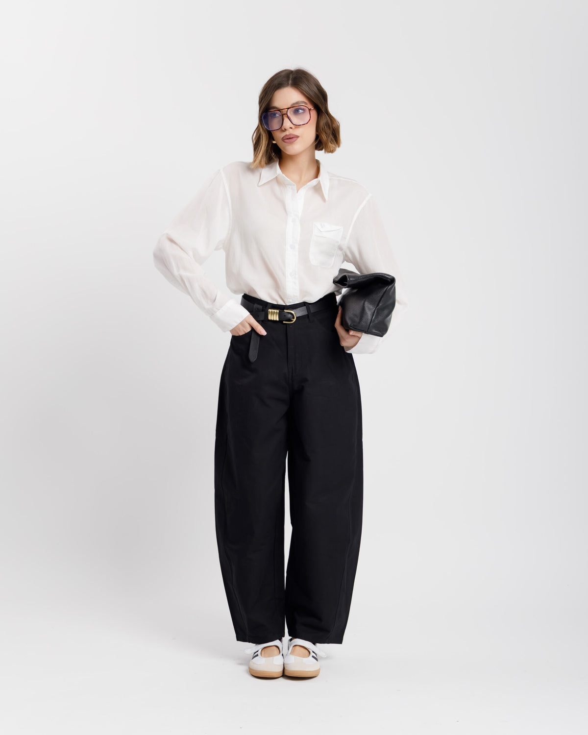 Pantaloni barrel in cotone - CHB8518
