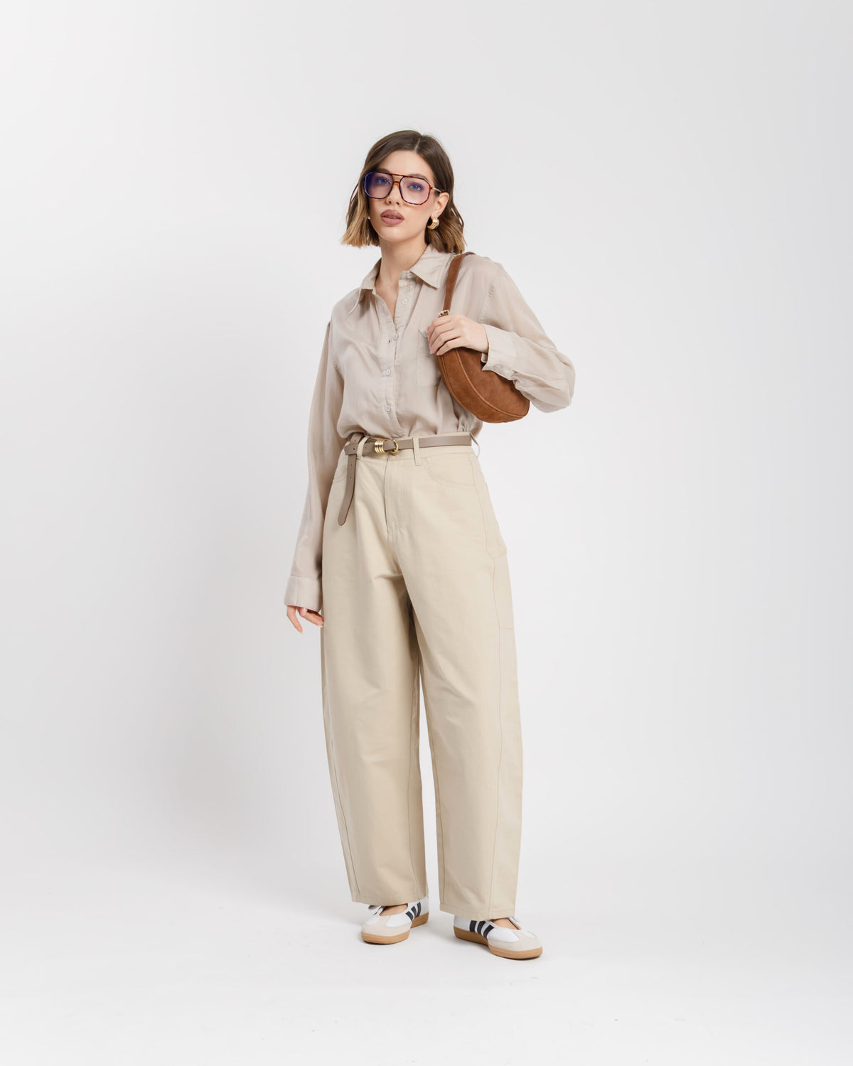 Pantaloni barrel in cotone - CHB8518