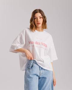 T-shirt VIA DEI MILLE BIANCA - ALTHÉA - C232