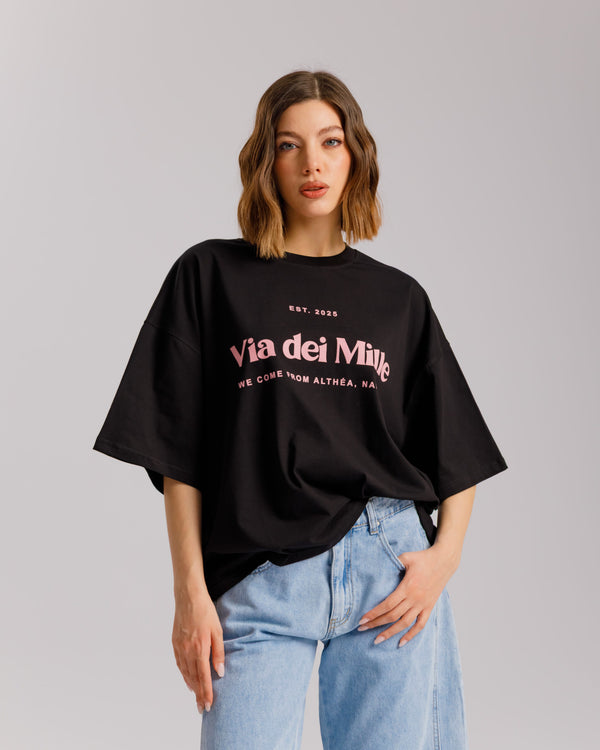 T-shirt VIA DEI MILLE NERA - ALTHÉA - C232
