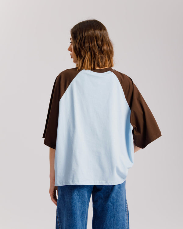 T-shirt bicolor ALTHÉA AZZURRA- C233