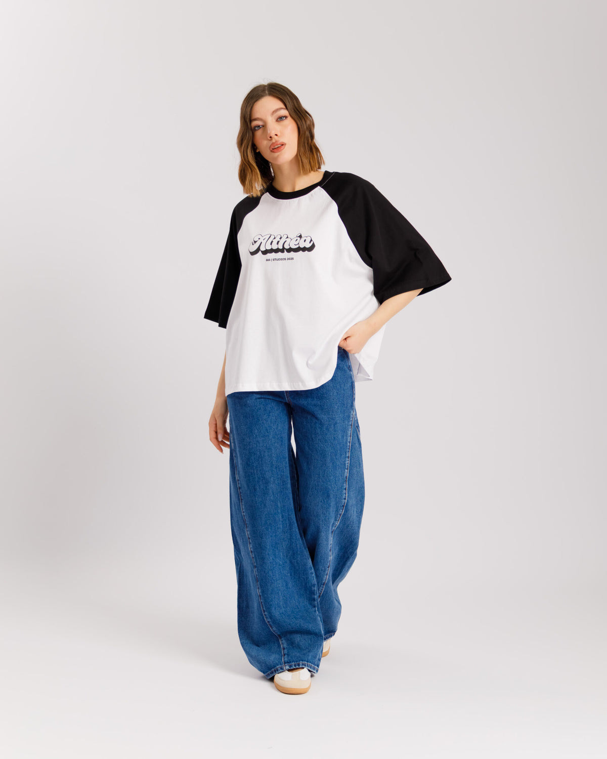 T-shirt bicolor ALTHÉA BIANCA/NERA - C233