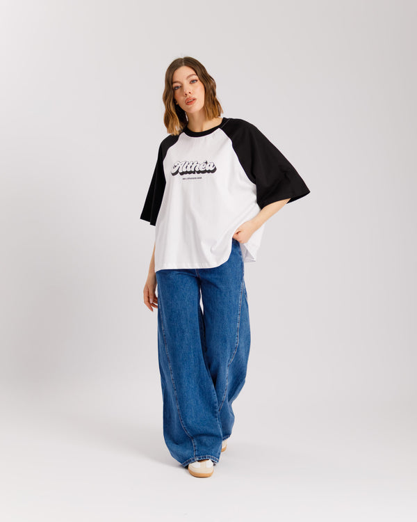 T-shirt bicolor ALTHÉA BIANCA/NERA - C233