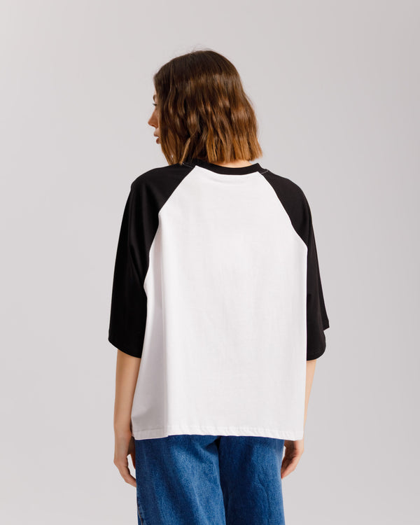 T-shirt bicolor ALTHÉA BIANCA/ROSA - C233