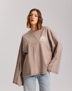 T-shirt long sleeve ALTHÉA TORTORA - C231