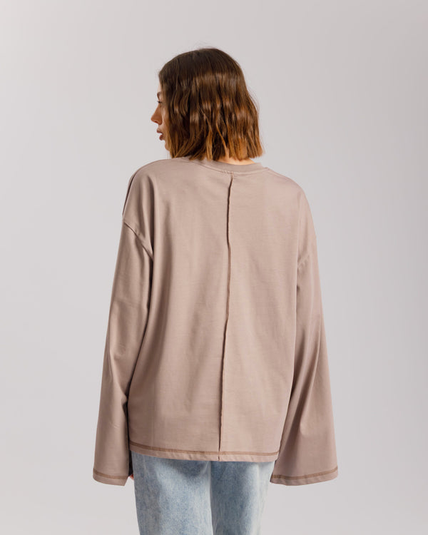 T-shirt long sleeve ALTHÉA TORTORA - C231