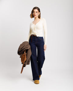 Jeans gamba dritta BLU MARINO  - KT608