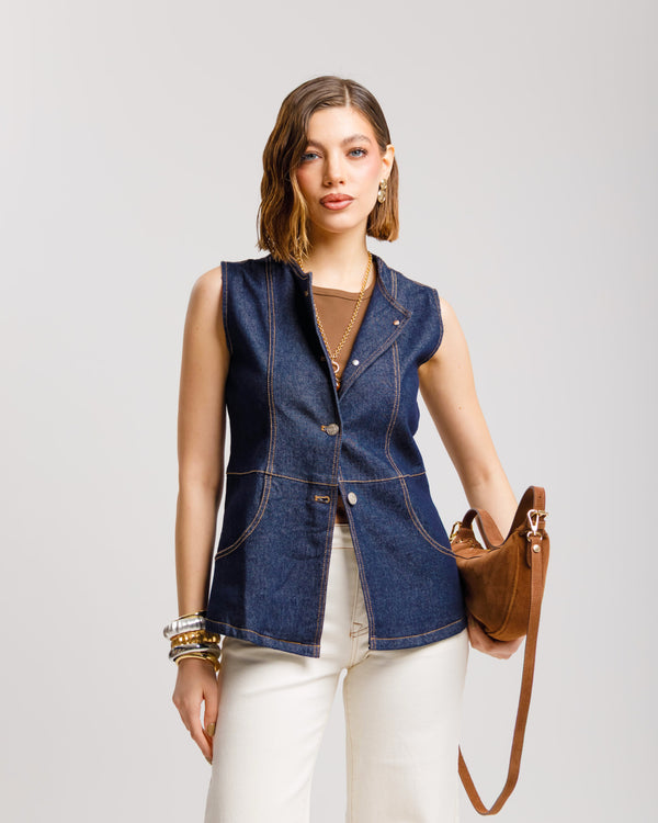 Gilet in denim - K7602 slc