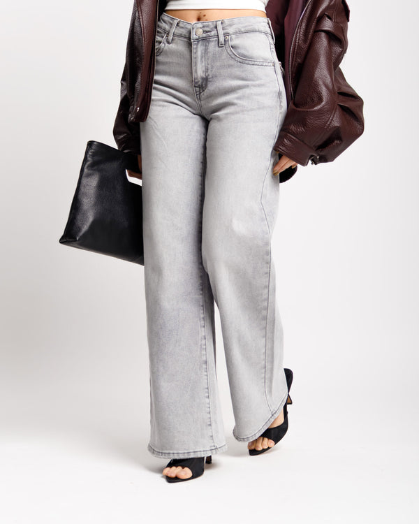 Jeans vita bassa con tasche GRIGIO - SK227-4