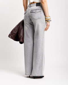 Jeans vita bassa con tasche GRIGIO - SK227-4