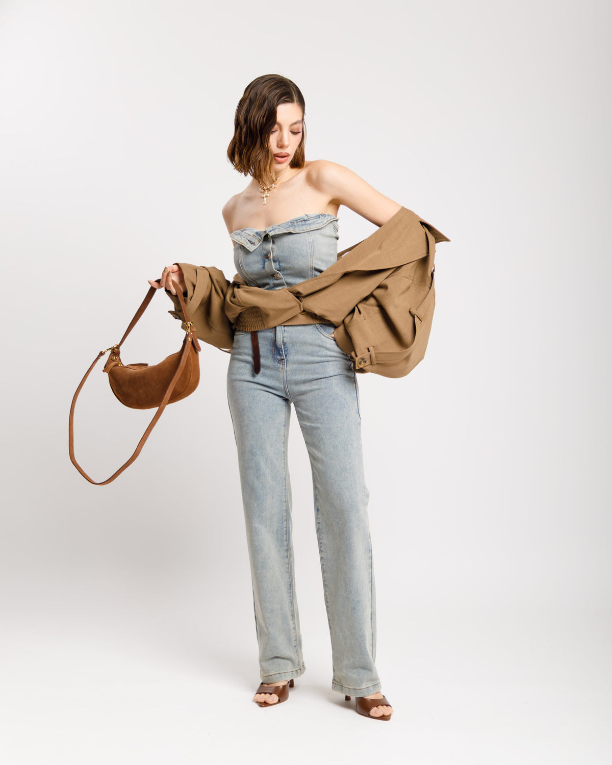 Jumpsuit a fascia in denim SABBIATA - K655