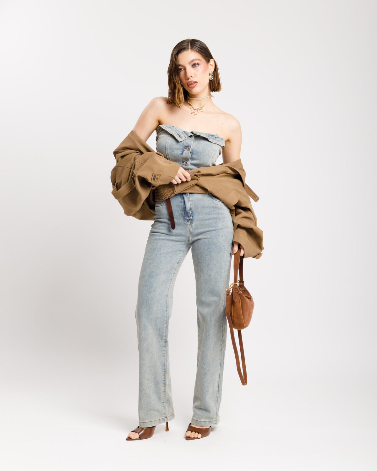 Jumpsuit a fascia in denim SABBIATA - K655