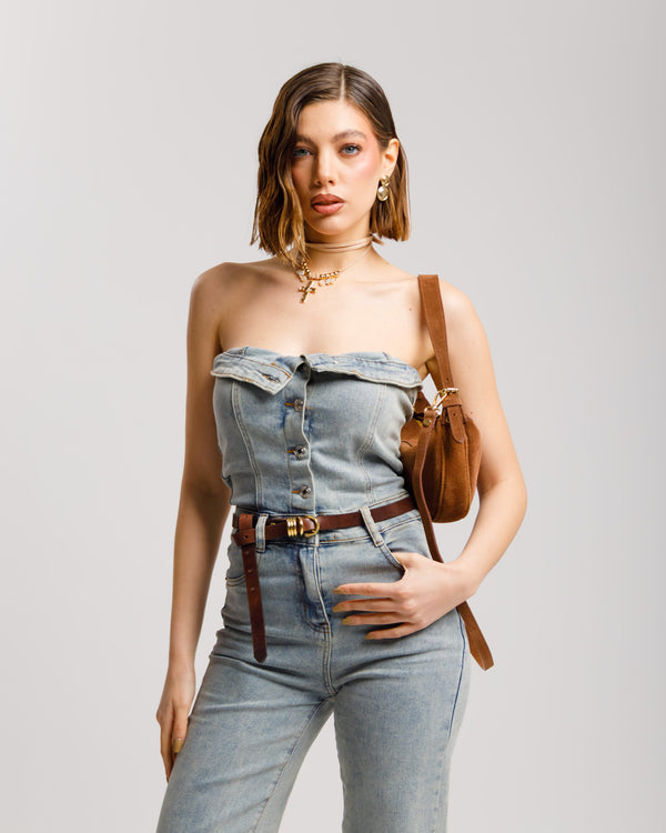 Jumpsuit a fascia in denim SABBIATA - K655