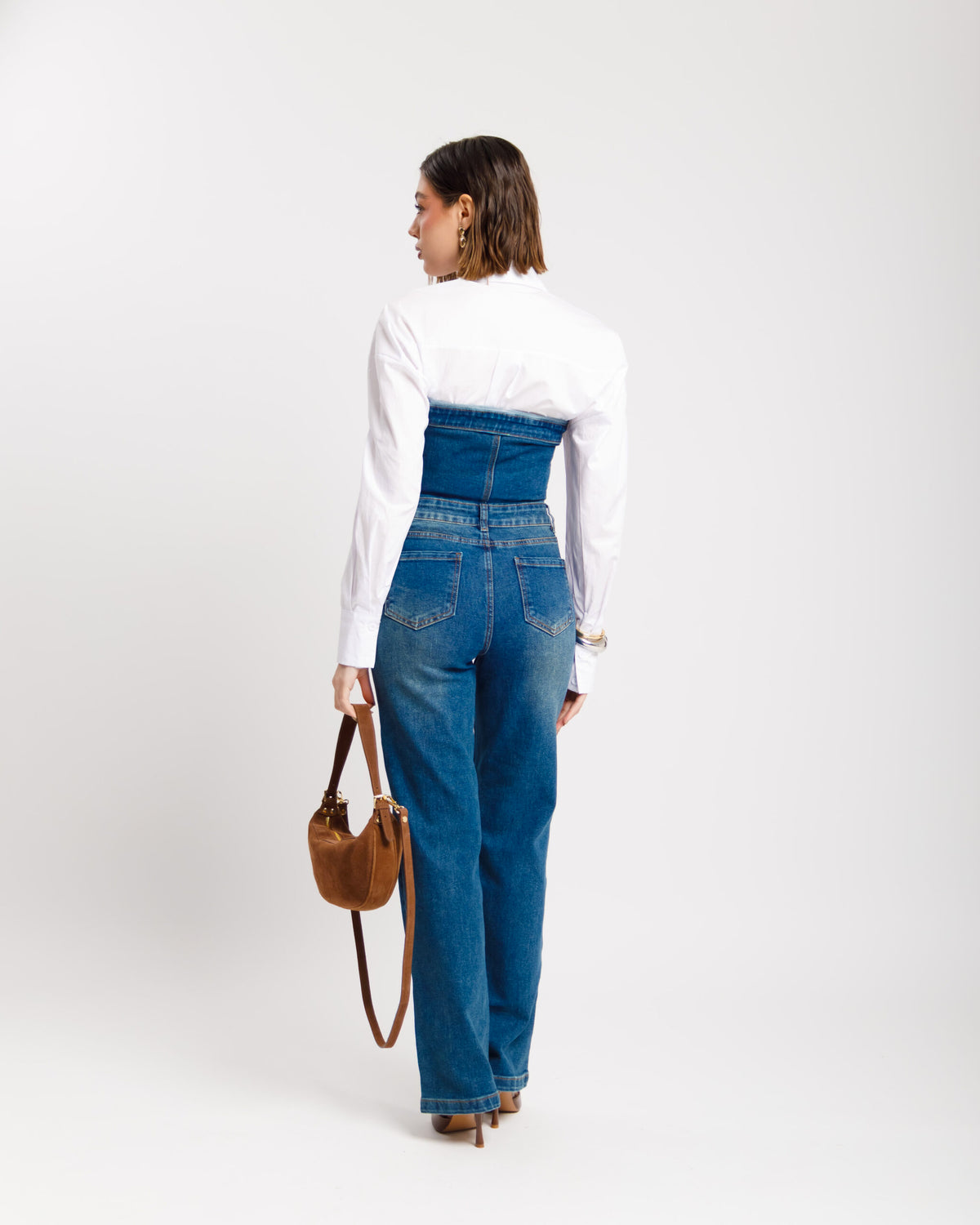 Jumpsuit a fascia in denim BLU MARINO - K696