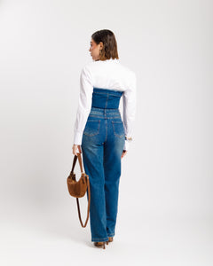 Jumpsuit a fascia in denim BLU MARINO - K696