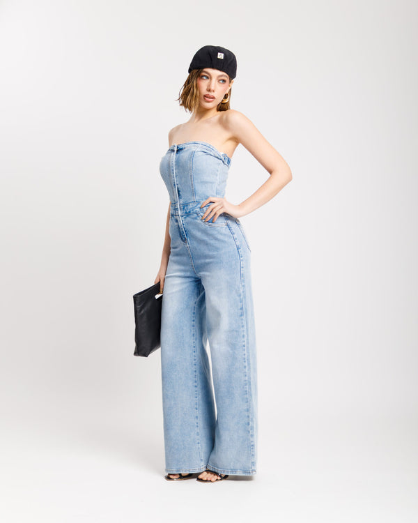 Jumpsuit in denim con zip - K688 slc