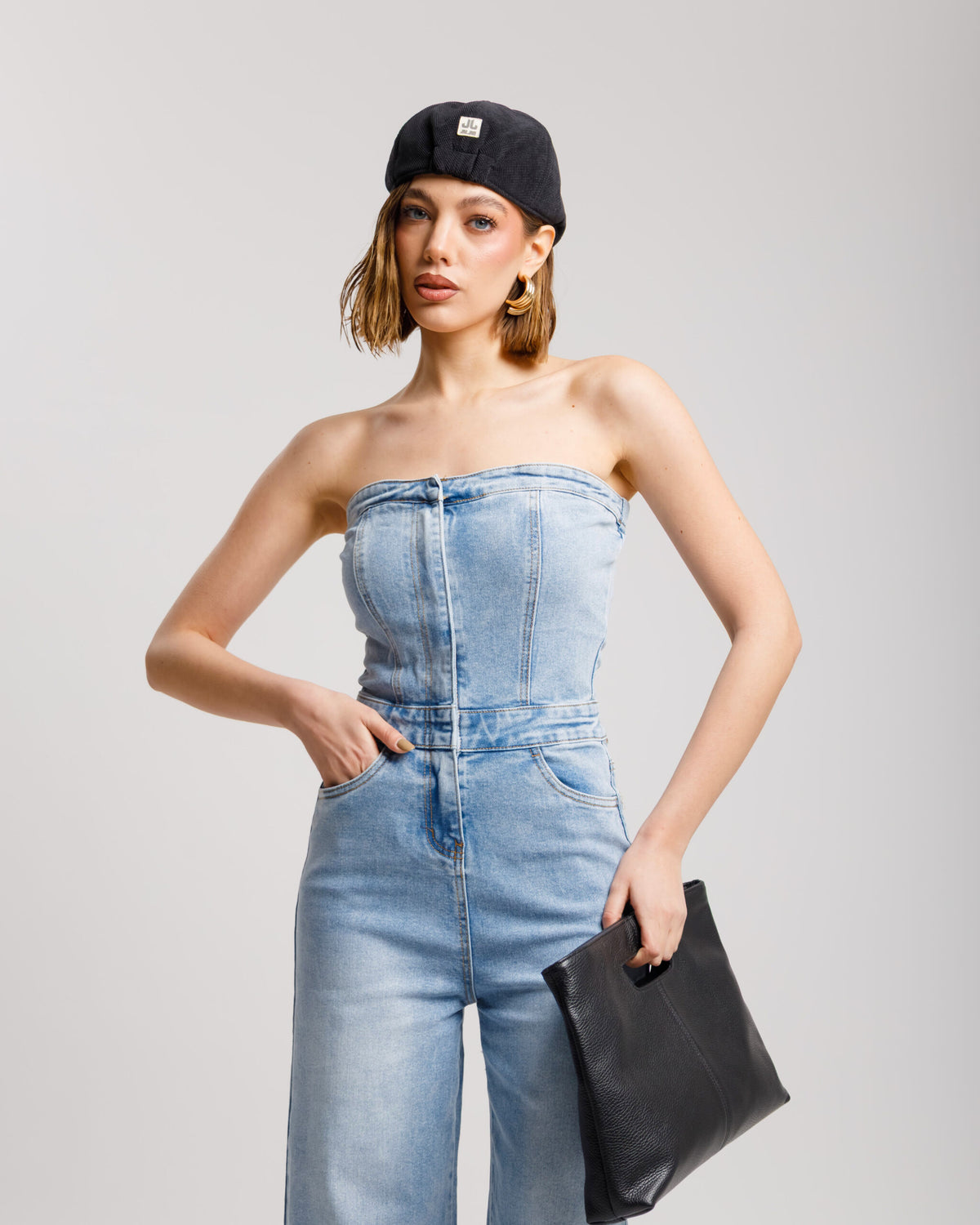 Jumpsuit in denim con zip - K688 slc