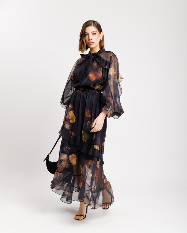 Coord-set in seta stampato - EC12883