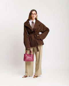 Trench midi con collo alto MARRONE - 3165