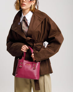 Trench midi con collo alto MARRONE - 3165