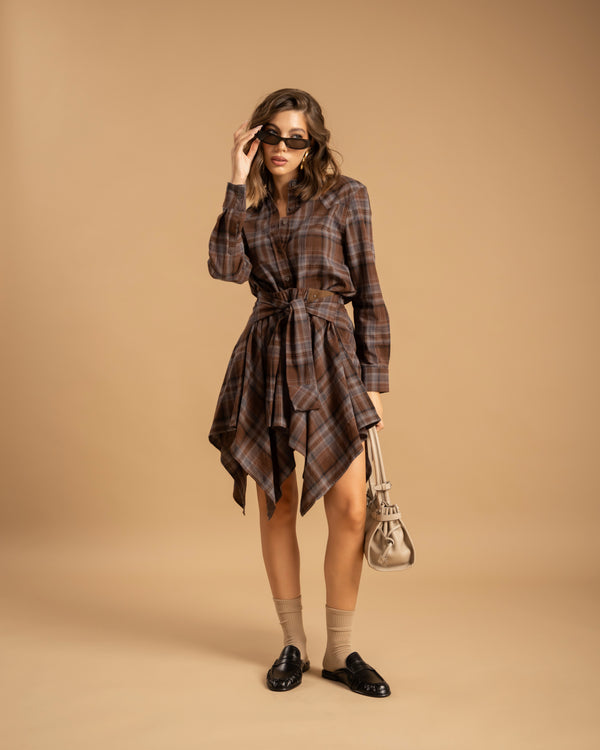 Coord-set tartan MARRONE - 5839