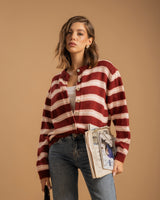 Cardigan in lana a righe - 21687