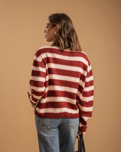 Cardigan in lana a righe - 21687